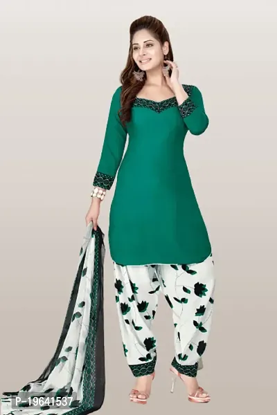 Beautiful Crepe Printed Dress Material with Dupatta-thumb0