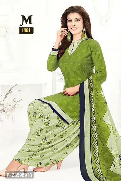 Beautiful Crepe Printed Dress Material with Dupatta