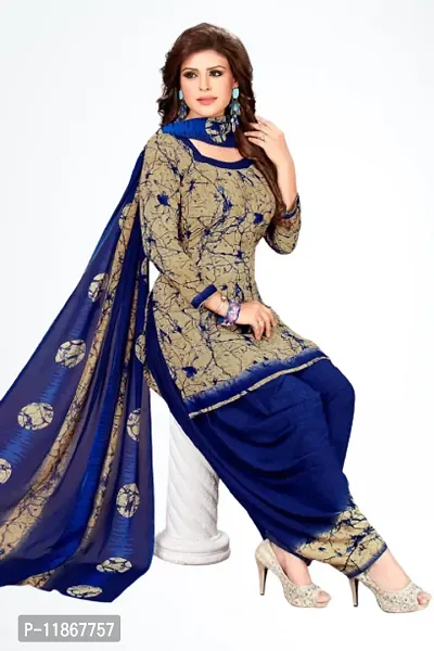 Beautiful Crepe Printed Dress Material with Dupatta