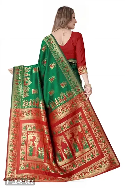 Woven Baluchari Art Silk Saree for Women-thumb3