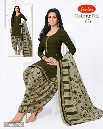 Unstitched Cotton Blend Salwar Suit Material Floral Print, Printed, Geometric Print