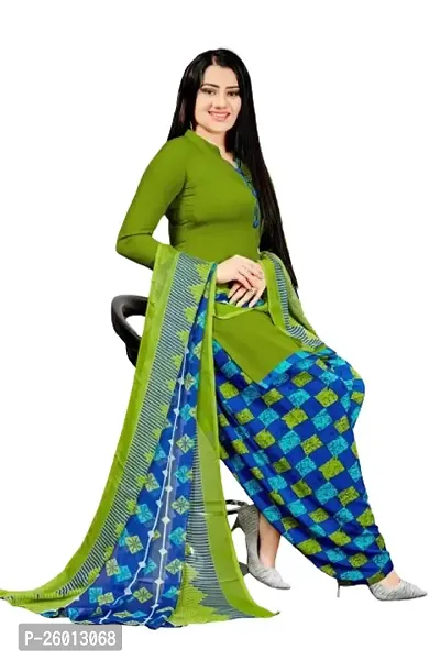 Beautiful Crepe Printed Dress Material with Dupatta-thumb0