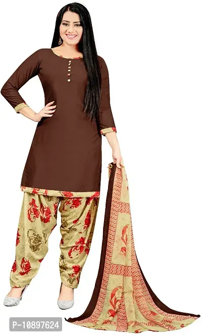 Beautiful Crepe Printed Unstitched Dress Material with Dupatta