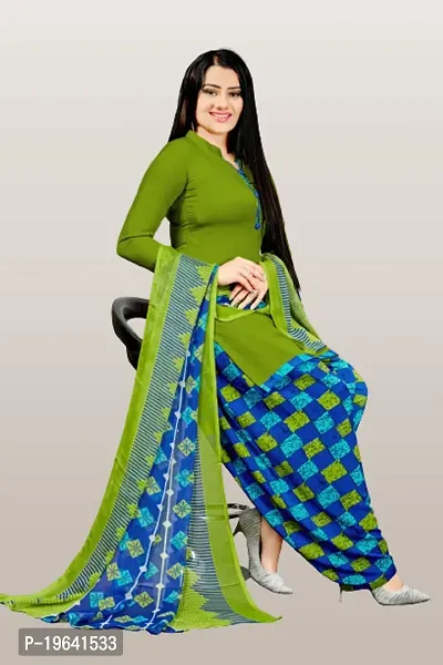 Beautiful Crepe Printed Dress Material with Dupatta-thumb0