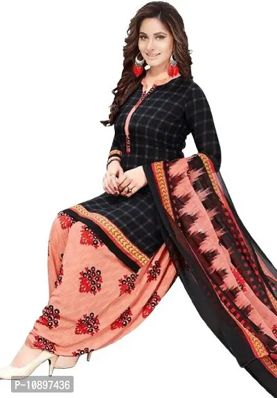 Beautiful Crepe Printed Unstitched Dress Material with Dupatta