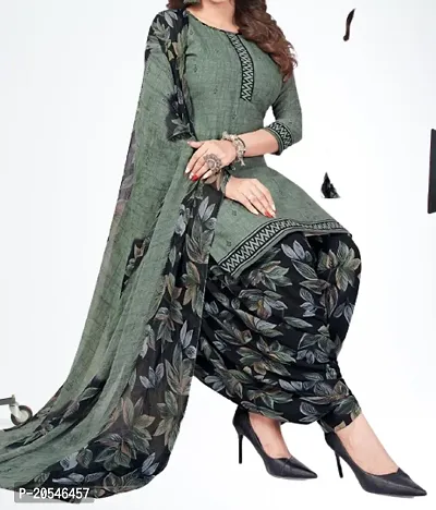 Beautiful Crepe Printed Dress Material with Dupatta