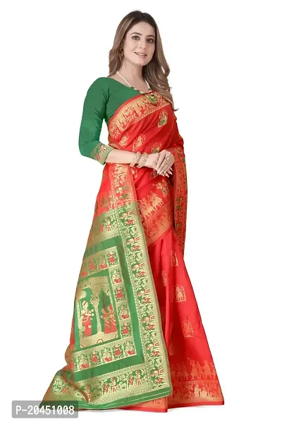 Woven Baluchari Art Silk Saree for Women-thumb2