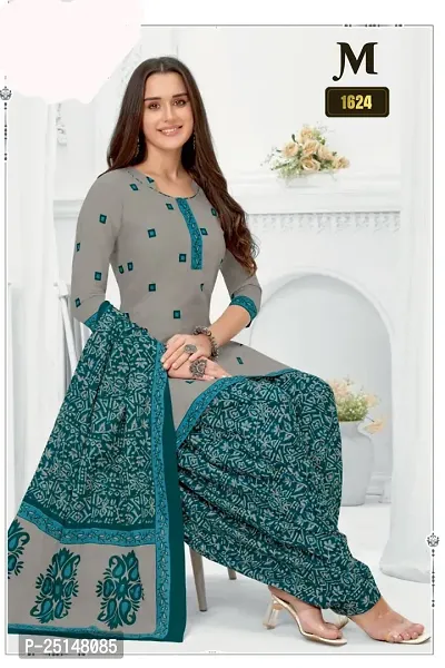 Beautiful Crepe Printed Dress Material with Dupatta-thumb0