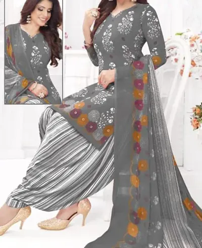 Beautiful Crepe Dress Material with Dupatta