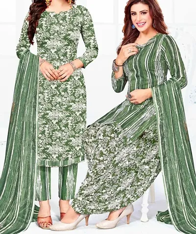 Stylish Crepe Printed Unstitched Suit