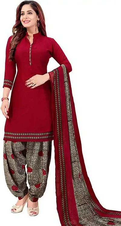 Beautiful Crepe Unstitched Dress Material with Dupatta