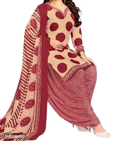 Beautiful Crepe Printed Dress Material with Dupatta-thumb0