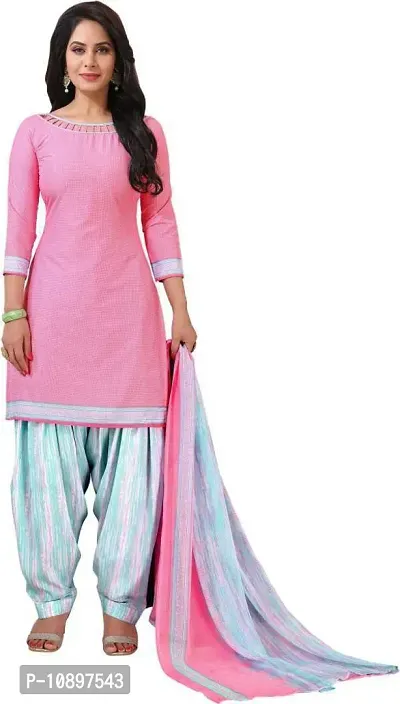 Beautiful Crepe Printed Unstitched Dress Material with Dupatta-thumb0