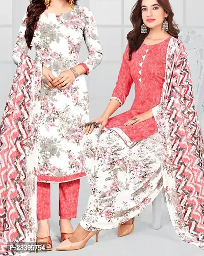 Beautiful Crepe Printed Dress Material with Dupatta