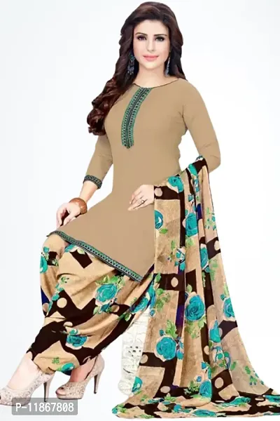 Beautiful Crepe Printed Dress Material with Dupatta