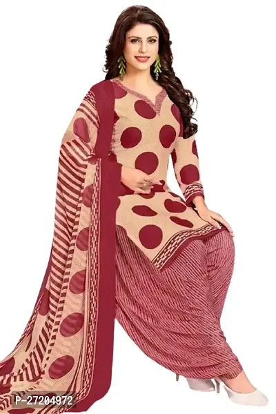 Beautiful Crepe Printed Dress Material with Dupatta-thumb0