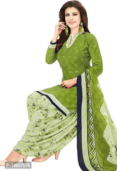 Beautiful Crepe Printed Unstitched Dress Material with Dupatta