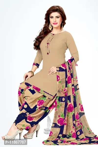 Beautiful Crepe Printed Dress Material with Dupatta