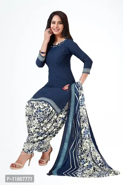 Beautiful Crepe Printed Dress Material with Dupatta