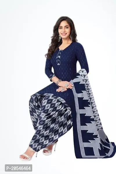 Beautiful Crepe Printed Dress Material with Dupatta