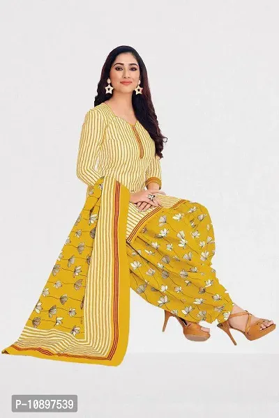 Beautiful Crepe Printed Unstitched Dress Material with Dupatta-thumb0