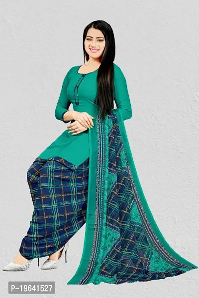 Beautiful Crepe Printed Dress Material with Dupatta-thumb0