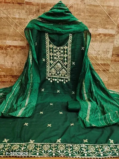 Cotton Silk Suit Dress Material with Dupatta-thumb0