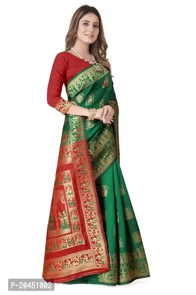 Woven Baluchari Art Silk Saree for Women-thumb2