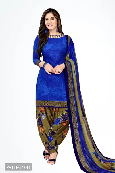 Beautiful Crepe Printed Dress Material with Dupatta