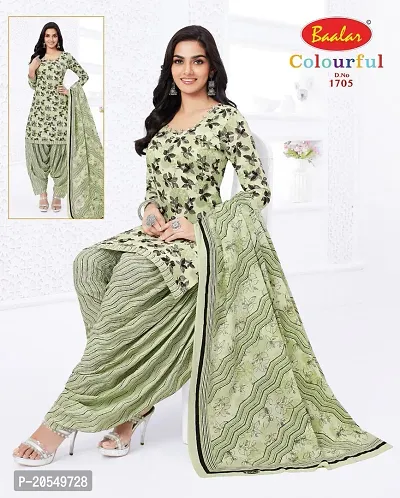 Unstitched Cotton Blend Salwar Suit Material Floral Print, Printed, Geometric Print