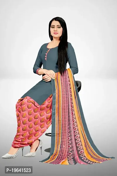 Beautiful Crepe Printed Dress Material with Dupatta