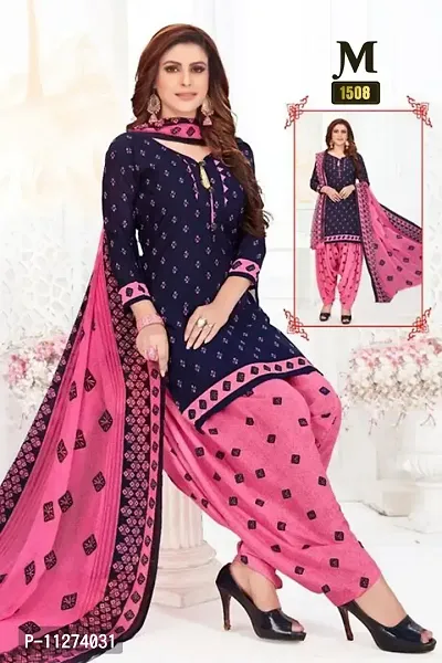 Exclusive Crepe Dress Material with Dupatta-thumb0