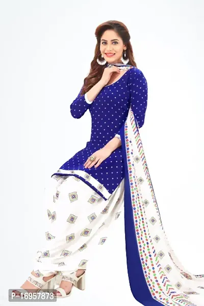 Beautiful American Crepe Printed Dress Material with Dupatta-thumb0