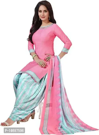 Beautiful Crepe Printed Unstitched Dress Material with Dupatta-thumb0