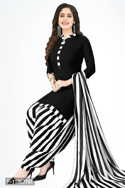 Beautiful Crepe Printed Dress Material with Dupatta