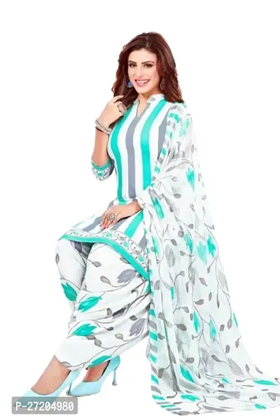 Beautiful Crepe Printed Dress Material with Dupatta