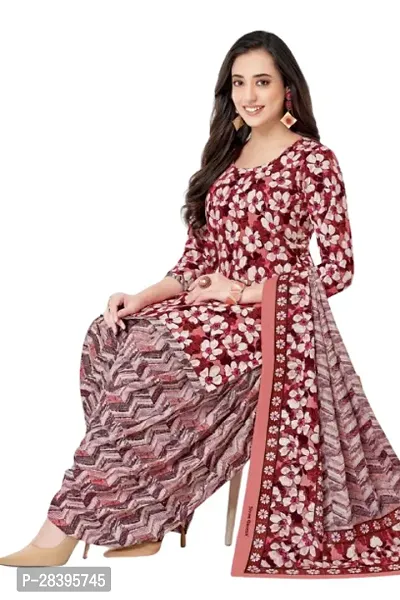 Beautiful Crepe Printed Dress Material with Dupatta