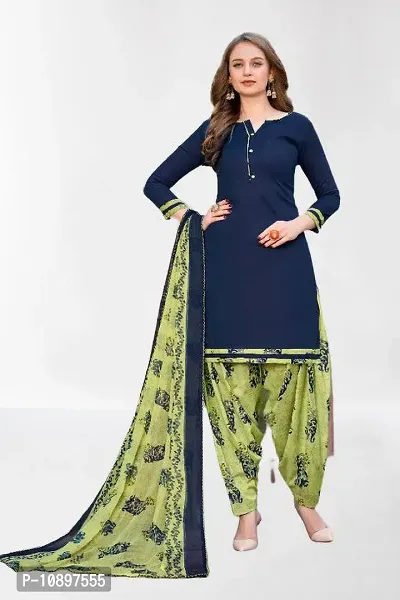 Beautiful Crepe Printed Unstitched Dress Material with Dupatta-thumb0