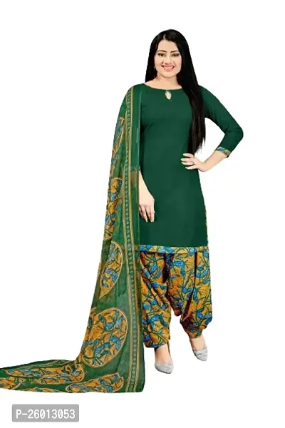 Beautiful Crepe Printed Dress Material with Dupatta-thumb0