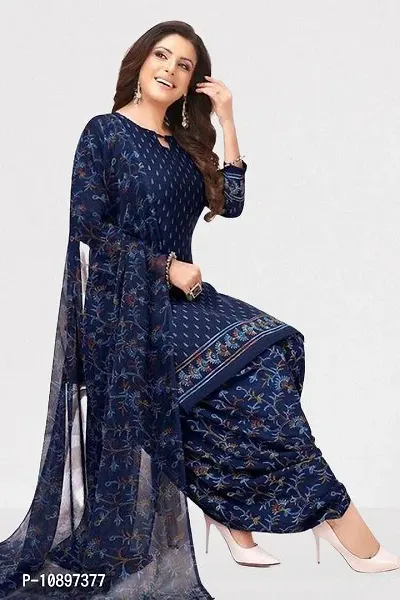 Beautiful American Crepe Printed Dress Material with Dupatta-thumb0