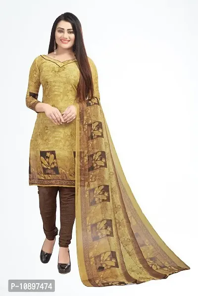 Beautiful Crepe Printed Unstitched Dress Material with Dupatta