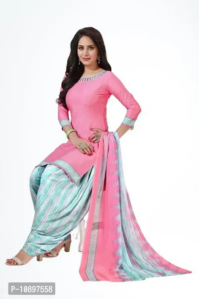 Beautiful Crepe Printed Unstitched Dress Material with Dupatta-thumb0