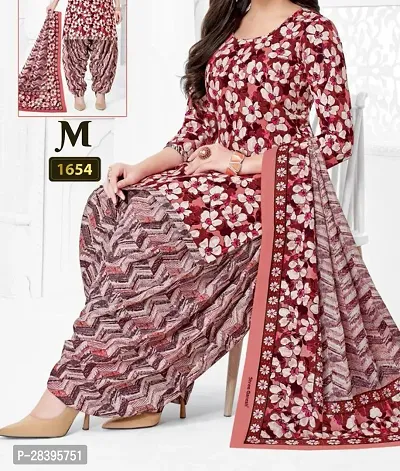 Beautiful Crepe Printed Dress Material with Dupatta