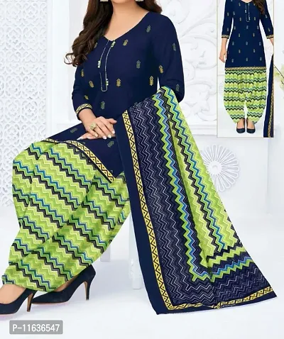 Beautiful Crepe Printed Dress Material with Dupatta-thumb0