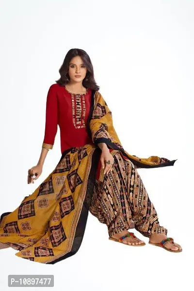 Beautiful Crepe Printed Unstitched Dress Material with Dupatta
