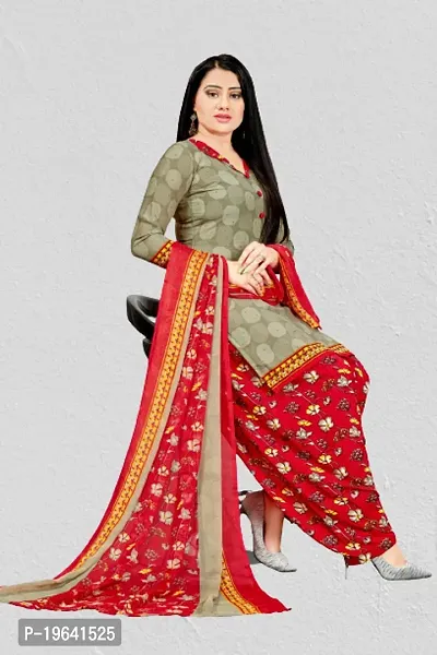 Beautiful Crepe Printed Dress Material with Dupatta