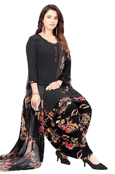 Beautiful American Crepe Dress Material with Dupatta