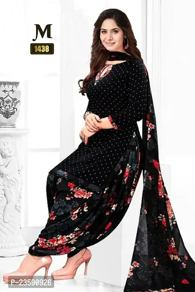 Beautiful Crepe Printed Dress Material with Dupatta-thumb0