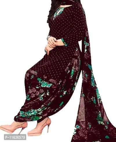 Beautiful Crepe Printed Dress Material with Dupatta-thumb0