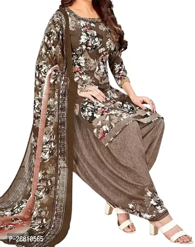 Beautiful Crepe Printed Dress Material with Dupatta